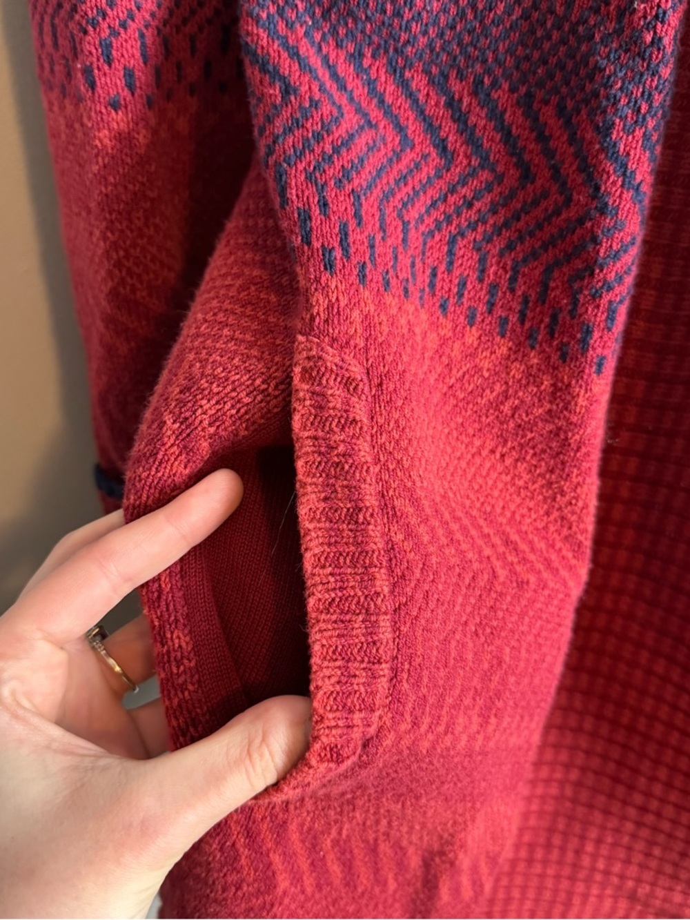 CAbi Red And Navy Blue Joy Cardigan Size M - Picture 5 of 10